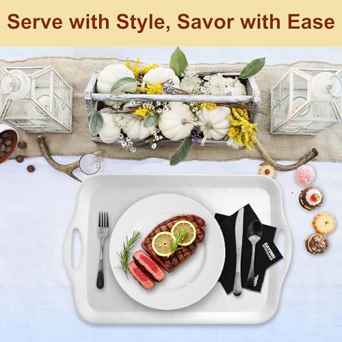 Extra Large 20" x 13" Serving Platters for Turkey, Party Entertaining in 20" x 13" in White, alternate view 5