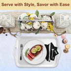 Extra Large 20" x 13" Serving Platters for Turkey, Party Entertaining in 20" x 13" in White, alternate view 5