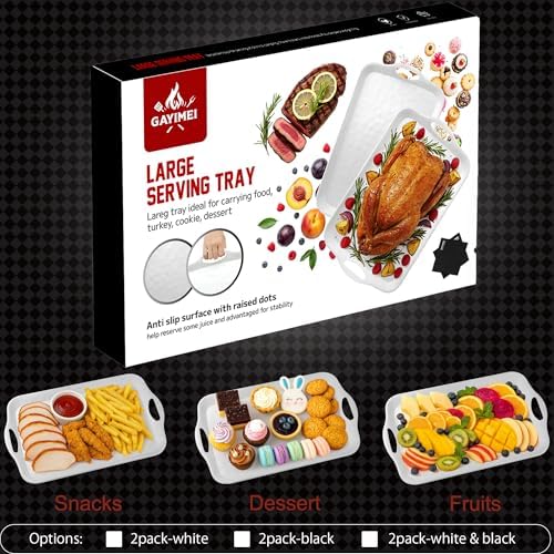 Extra Large 20" x 13" Serving Platters for Turkey, Party Entertaining in 20" x 13" in White, alternate view 6