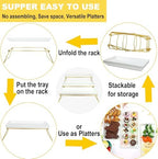 Extra Large 3 Tier Serving Tray, 24 x22 x 9.8 Inch Melamine Tiered Tray Stand and Platters for Party Buffet, alternate view 4