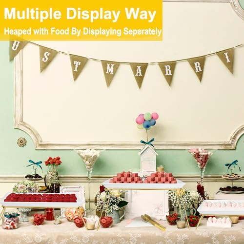 Extra Large 3 Tier Serving Tray, 24 x22 x 9.8 Inch Melamine Tiered Tray Stand and Platters for Party Buffet, alternate view 6