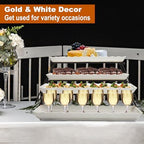 Extra Large 4 Tier Serving Tray Set, 34x22x10 inch Wave Edge Melamine Dessert Table Display Set, Tiered Trays, alternate view