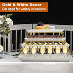 Extra Large 4 Tier Serving Tray Set, 34x22x10 inch Wave Edge Melamine Dessert Table Display Set, Tiered Trays, alternate view