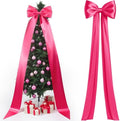 Extra Large Christmas Tree Topper Bow 118in/10ft, Hot Pink, Satin