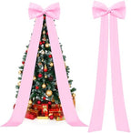 Extra Large Christmas Tree Topper Bow 118in/10ft, Pink, Satin in Pink