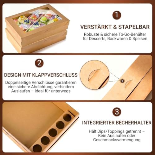Extra Large Disposable Serving Pastry Box Cardboard 5PK, Strong Platter Box w/ Lid for 8-10 People To Go, Stably, alternate
