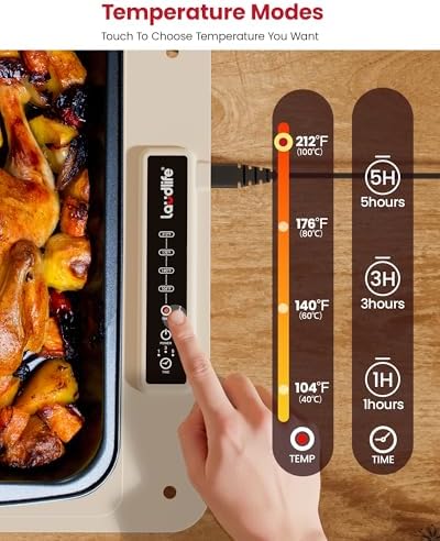 Extra Large Food Warming Mat, XXL 36"x16" Full-Surface Heating in Beige, alternate view 3