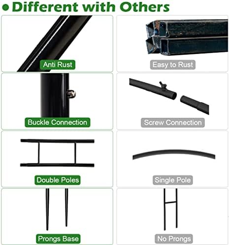 Extra Large Garden Arch 7.2Ft Wide 9.2Ft High, Black in Black, alternate view 3