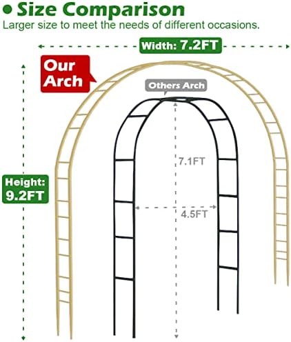 Extra Large Garden Arch 7.2Ft Wide 9.2Ft High, Gold in Gold, alternate view 2
