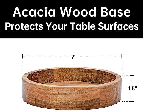 Extra Large Glass Salad Bowl Set - Party Salad Bowls with Acacia Wood Base and Serving Utensils - Elegant and, alternate view