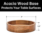 Extra Large Glass Salad Bowl Set - Party Salad Bowls with Acacia Wood Base and Serving Utensils - Elegant and, alternate view