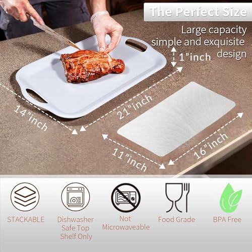 Extra Large Melamine Platters, Serving Tray with Handles for Cookie, Cupcakes, Desserts, Dishwasher Safe, alternate view 3