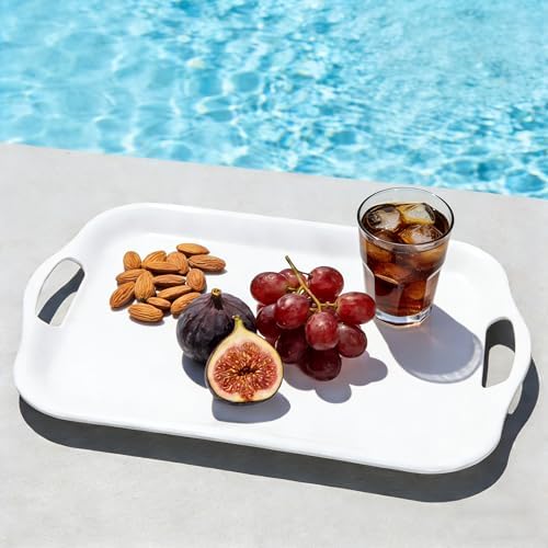 Extra Large Melamine Platters, Serving Tray with Handles for Cookie, Cupcakes, Desserts, Dishwasher Safe, alternate view 5