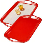 Extra Large Melamine Platters, Serving Tray with Handles for Cookie, Cupcakes, Desserts, Dishwasher Safe