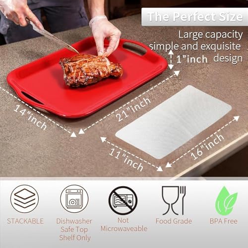 Extra Large Melamine Platters, Serving Tray with Handles for Cookie, Cupcakes, Desserts, Dishwasher Safe, alternate view 3