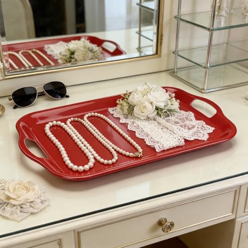 Extra Large Melamine Platters, Serving Tray with Handles for Cookie, Cupcakes, Desserts, Dishwasher Safe, alternate view 5