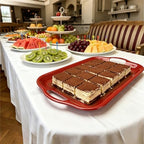 Extra Large Melamine Platters, Serving Tray with Handles for Cookie, Cupcakes, Desserts, Dishwasher Safe, alternate view 6