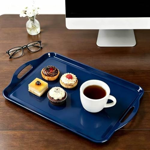 Extra Large Melamine Platters, Serving Tray with Handles for Cookie, Cupcakes, Desserts, Dishwasher Safe, alternate view 5