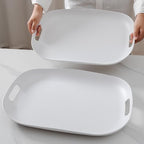 Extra Large Serving Platter, Set of 2, 18.75 x 14.375 x 2 Inch Large Melamine Serving Tray with Handle, alternate view 6