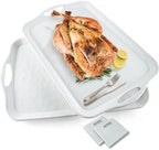 Extra Large Serving Tray with Handles, 20x13 inch, Set of 2 Melamine Platters for Serving Food, Turkey, Cookie