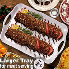Extra Large Serving Tray with Handles, 20x13 inch, Set of 2 Melamine Platters for Serving Food, Turkey, Cookie, alternate