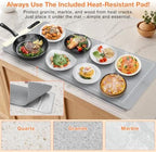 Extra Large Warming Mat for Food, Rapid and Full Surface Heating Gray, alternate view 6