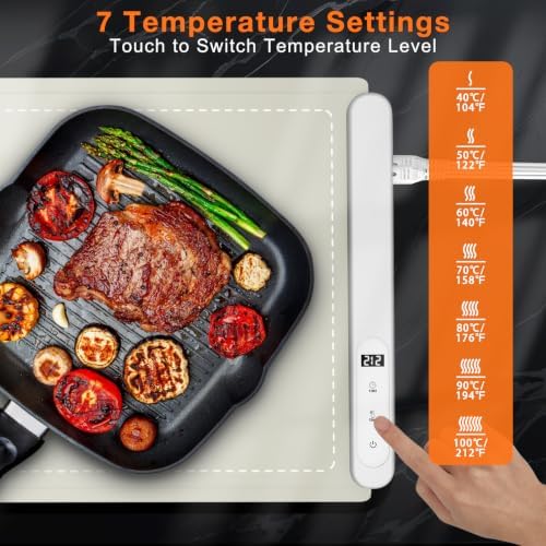 Extra Large Warming Mat for Food, Rapid and Full Surface Heating Khaki, alternate view 4