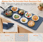 Extra Large Warming Mat for Food, Rapid and Full Surface Heating Navy, alternate view 6