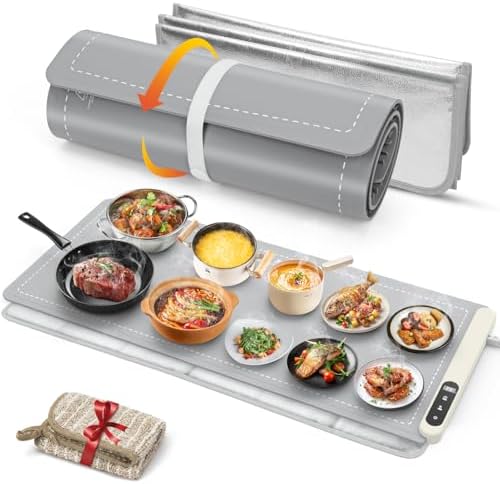 Extra Large Warming Mat for Food with Heat Resistant Pad, Prevent Countertop Cracks, Keep Meal Warm, Rapid and
