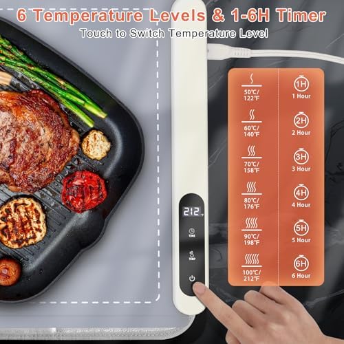 Extra Large Warming Mat for Food with Heat Resistant Pad, Prevent Countertop Cracks, Keep Meal Warm, Rapid and, alternate