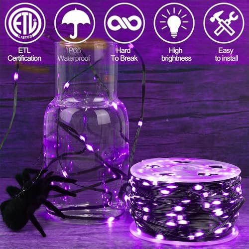 Extra Long 328 FT Halloween Lights, 1000 LED Outdoor Fairy String Light, Green PVC Copper Wire Christmas Lights, alternate
