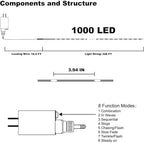 Extra Long 328 FT Halloween Lights, 1000 LED Outdoor Fairy String Light, Green PVC Copper Wire Christmas Lights, alternate