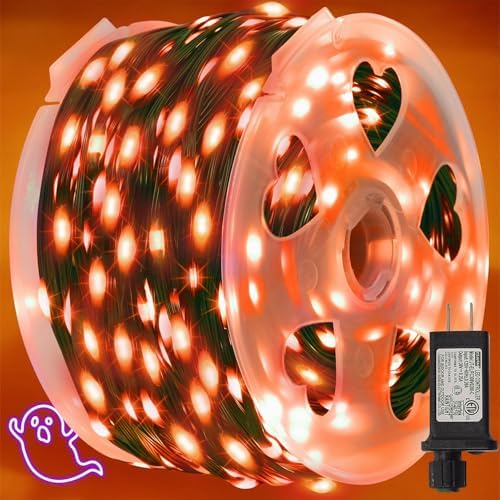 Extra Long 328 FT Halloween Lights, 1000 LED Outdoor Fairy String Light, Green PVC Copper Wire Christmas Lights