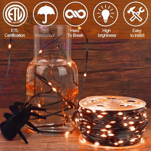 Extra Long 328 FT Halloween Lights, 1000 LED Outdoor Fairy String Light, Green PVC Copper Wire Christmas Lights, alternate