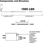 Extra Long 328FT Halloween Lights, 1000 LED Outdoor Fairy String Lights, Green PVC Copper Wire Christmas Light, alternate
