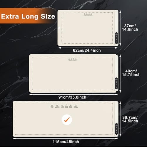 Extra Long Warming Mat for Food, Rapid and Full Surface Heating Beige, alternate view 2