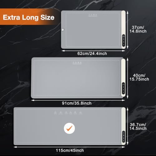 Extra Long Warming Mat for Food, Rapid and Full Surface Heating Gray, alternate view 2