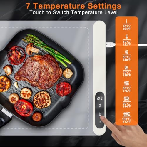 Extra Long Warming Mat for Food, Rapid and Full Surface Heating Gray, alternate view 4