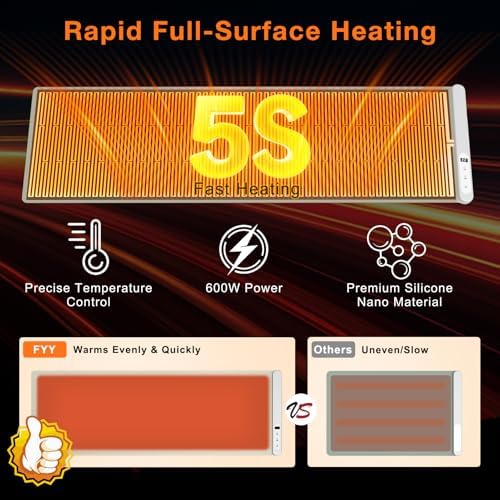 Extra Long Warming Mat for Food, Rapid and Full Surface Heating Khaki, alternate view 3