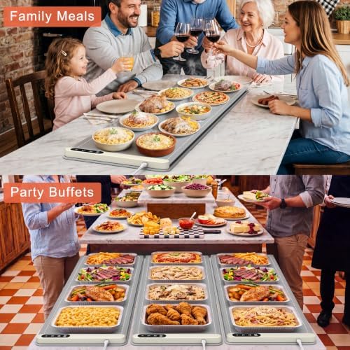 Extra Long Warming Mat for Food with Heat Resistant Pad, Prevent Countertop Cracks, Rapid and Full Surface, alternate view 6