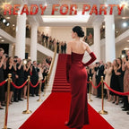 Extra Thick Red Carpet Runner for Party Felt Non-Slip Rubber Backed Aisle Runway Rug for Step, Proposal &, alternate view 2