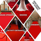 Extra Thick Red Carpet Runner for Party Felt Non-Slip Rubber Backed Aisle Runway Rug for Step, Proposal &, alternate view 6