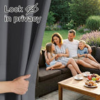Extra Wide Outdoor Curtains for Patio Waterproof Tab Top Heavy Duty Thermal Insulated in Summer Full Coverage, alternate view