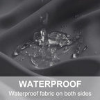 Extra Wide Outdoor Curtains for Patio Waterproof Tab Top Heavy Duty Thermal Insulated in Summer Full Coverage, alternate view