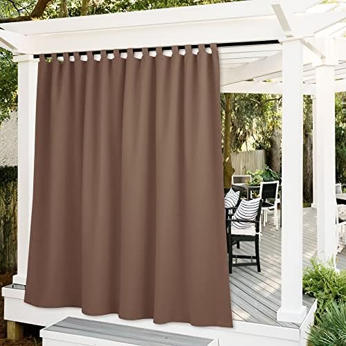 Extra Wide Outdoor Curtains for Patio Waterproof Tab Top Heavy Duty Thermal Insulated in Summer Full Coverage