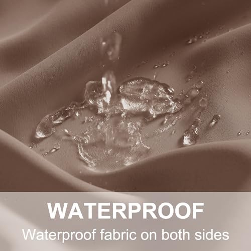 Extra Wide Outdoor Curtains for Patio Waterproof Tab Top Heavy Duty Thermal Insulated in Summer Full Coverage, alternate view