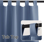 Extra Wide Outdoor Curtains for Patio Waterproof Tab Top Heavy Duty Thermal Insulated in Summer Full Coverage, alternate view