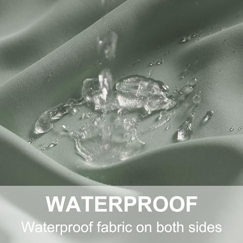 Extra Wide Outdoor Curtains for Patio Waterproof Tab Top Heavy Duty Thermal Insulated in Summer Full Coverage, alternate view
