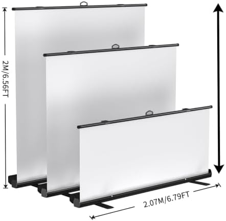 Extra Wide WASJOYE 81.5x83in Large Retractable White Backdrop Screen, alternate view 3