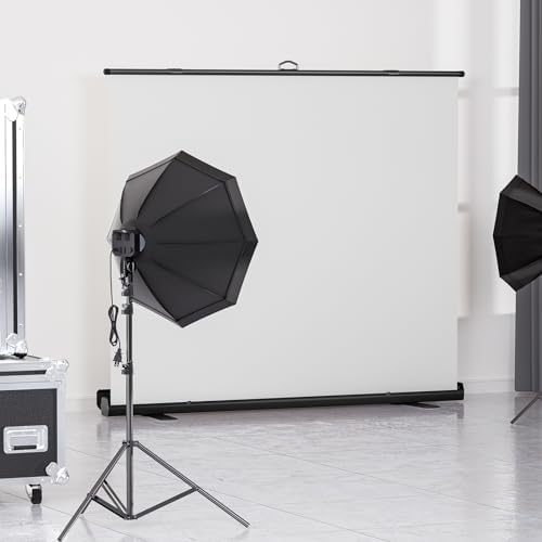 Extra Wide WASJOYE 81.5x83in Large Retractable White Backdrop Screen, alternate view 7